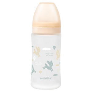 마더케이 실리콘 코팅 유리젖병, 크림, 1개, 240ml