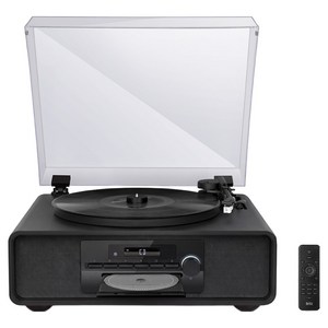 브리츠 프리미엄 올인원 턴테이블 블루투스 스피커, 블랙, BZ-TP9100