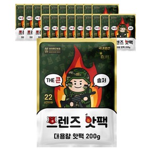 인라이프 국내제조 포켓형 THE 큰 솔저 프렌즈 핫팩 200g, 20개