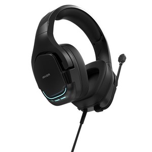 아이리버 USB LED 마이크 유선 게이밍 헤드폰, IRX-GH130, 블랙