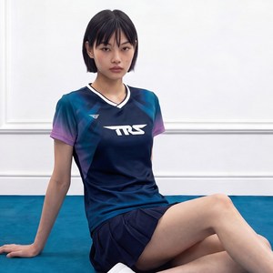 티알에스 여성용 스포츠 러닝 배드민턴 탁구 티셔츠 FST-833