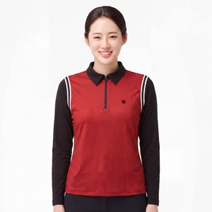 프로월드컵 여성용 프린트 하프집업 폴로티셔츠 골프웨어 Q324-345