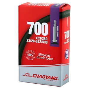차오양 700X23/28C 100mm 프레스타 자전거 튜브, 1개