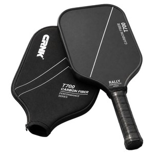 크랭크 카본 프리미엄 피클볼 패들 전문가용 라켓 T700, 블랙, 1개