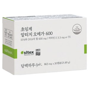 담백하루 light 초임계 알티지 오메가 600 25.89g, 1개, 30정