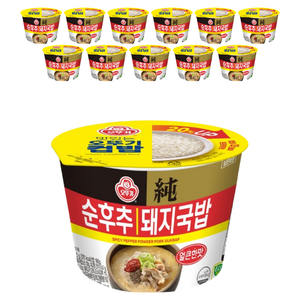 오뚜기 컵밥 얼큰순후추돼지국밥, 12개, 311.5g