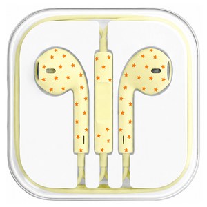 누아트 스테레오 이어팟 디자인 오픈형 C타입 유선 이어폰, 옐로우 오렌지스타, NUT-WEBNT2605-CT