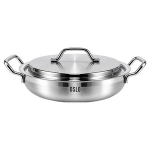 오슬로 인덕션 플레인 IH 스텐냄비 전골 24cm, 혼합색상, 1개, 본체 + 뚜껑