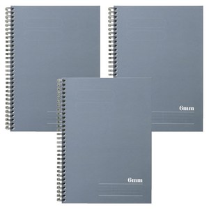 건망증 더메모 기본 스프링 노트 6mm, 네이비, 3개