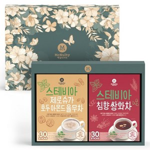 맥널티커피 스테비아 전통차 선물세트, 1세트, 율무차 30p + 쌍화차 30p