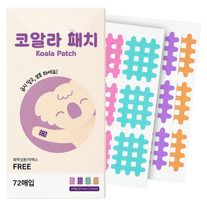 알잠네이처코알라 야외활동 패치 베이지 18p + 핑크 18p + 퍼플 18p + 민트 18p 세트, 1세트