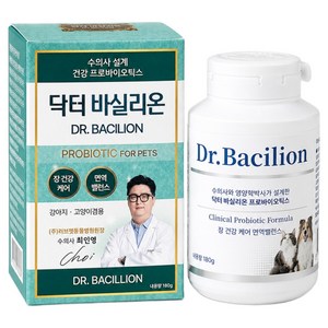 닥터바실리온 반려동물 수의사설계 건강 프로바이오틱스 장영양제, 180g, 1개, 소화기능/췌장/위개선
