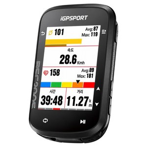 iGPSPORT 자전거 컬러 내비게이션 GPS 속도계 BSC200S, 블랙, 1개