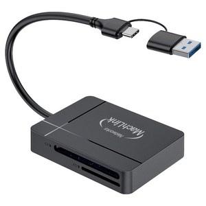 마하링크 USB 3.1 Type C + USB 3.0 CF SD MicroSD MS XD 멀티 카드리더기, 혼합색상, 1개, ML-MRT37
