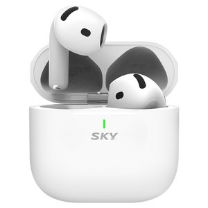 SKY 핏 S 프로 ANC 노이즈캔슬링 TWS 오픈형 무선 블루투스 6.0 이어폰, 화이트, IM-S-PRO