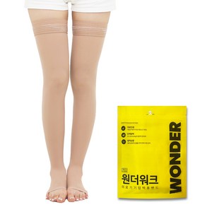 원더워크 의료용 압박스타킹 발트임 베이지, 1개, 허벅지형