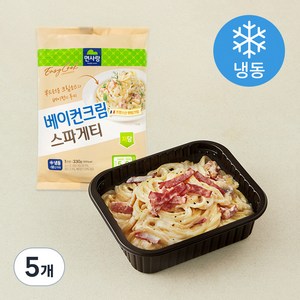 면사랑 베이컨크림 스파게티 1인분 (냉동), 330g, 5개
