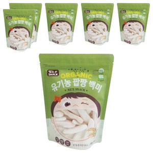 맘스스낵 유기농 팝짱 백미, 백미맛, 30g, 6개