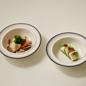 윤도자기 코지 찬기 중 2종 세트, 브라운, 블루, 1세트