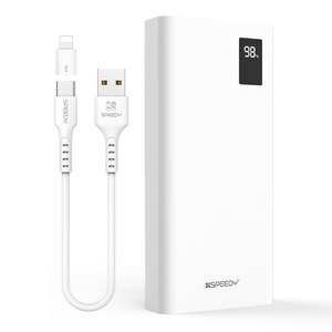 스피디 슬림핏 PD 20W 고속충전 보조배터리 20000mAh 멀티단자 + 20W C타입 케이블, SPE-B2PA20DPQ, 화이트 골드박스 특가