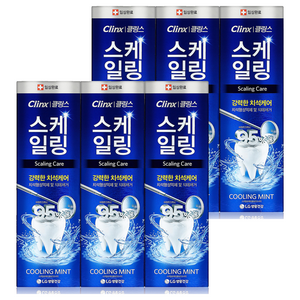LG생활건강 클링스 스케일링 케어 쿨링민트 치약, 100g, 6개