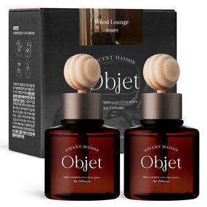 에이센트 오브제 차량용 디퓨저 100ml 2p, 우드라운지, 1개
