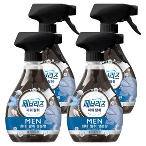 페브리즈 섬유탈취제 맨 쿨 아쿠아향 본품, 370ml, 4개