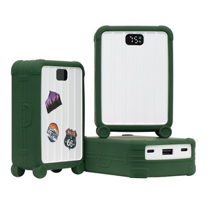 힉스코리아 고속충전 대용량 잔량표시 22.5W 보조배터리 20000mAh 멀티단자, 화이트 + 엘프 그린, GB-PB20KN-LEG