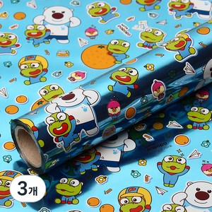 코코플러스 위드 뽀로로 증착롤 포장지 26.5cm x 12m, 블루, 3개
