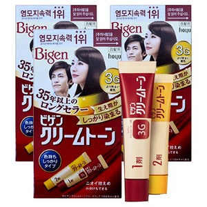 비겐 크림톤 염색제 40g, 3G밝은밤색, 3개