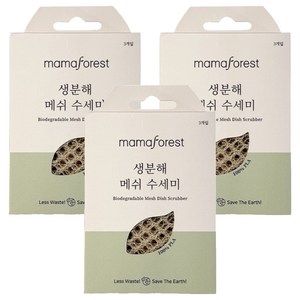 마마포레스트 생분해 메쉬 수세미, 3개입, 3개