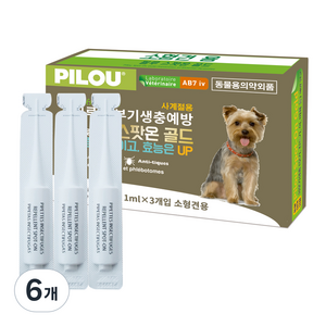 필루 네츄럴 외부기생충 예방 스팟온 골드 소형견, 1ml, 6개