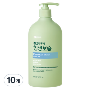 그린핑거 힘센보습 에센셜 바디워시, 500ml, 10개