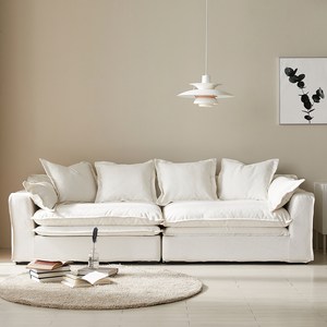 퍼피노 구스+덕 페더하모니 4인용 모듈 소파 방문설치, 화이트