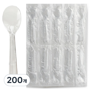 생활을그리다 디저트 아이스크림 스푼 은은한 투명 대 12cm, 1개입, 200개