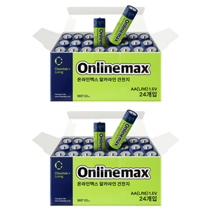 크린랩 온라인맥스 알카라인 AA 건전지, 24개입, 2개