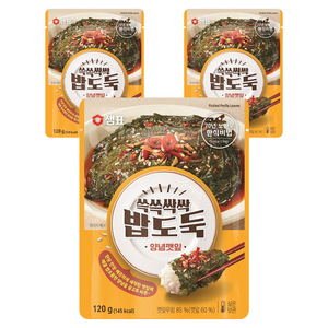 샘표 쓱쓱싹싹 밥도둑 양념깻잎, 120g, 3개