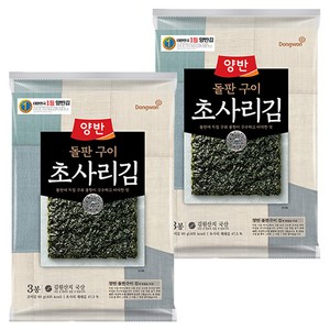 양반 돌판구이 초사리김, 60g, 2개