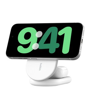 벨킨 부스트업 Qi2 15W 2in1 마그네틱 폴더블 고속 무선 충전기 1.5m, 화이트(WIZ028qcWH), 1개 골드박스 특가