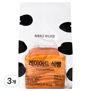 에이스엠앤티 레이어드 식빵, 3개, 90g