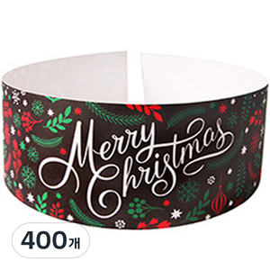 인디케이 메리 크리스마스 띠종이, 400개, 블랙