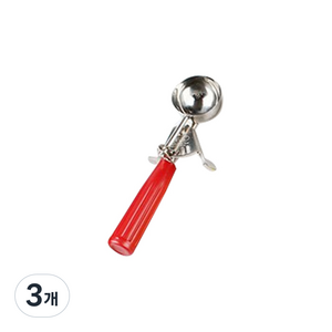 제우스 아이스크림 디셔(스쿠프)/아이스크림스쿱/샷다, 빨강, 3개