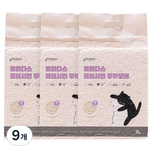 플리다스 고양이 프레시빈 가는입자 두부모래, 라벤더, 9개, 7L