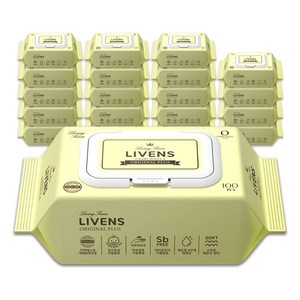 리벤스 유아용 오리지널 플러스 도톰한 저자극 엠보싱 물티슈 캡형, 55g, 100매, 20개