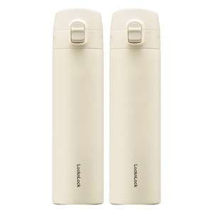 락앤락 데일리 슬림핏 원터치 텀블러, 아이보리, 400ml, 2개