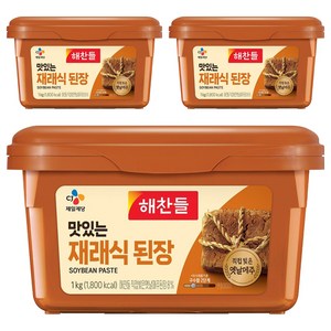 해찬들 맛있는 재래식 된장, 1kg, 3개