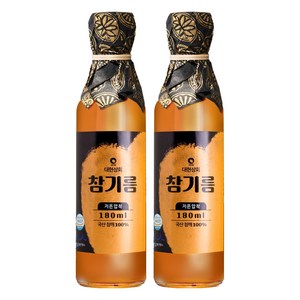 대현상회 저온압착 국산 참기름, 180ml, 2개