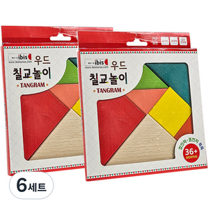 아이비스 우드칠교놀이, 혼합색상, 1인용, 6세트