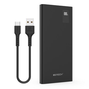 스피디 슬림핏 PD 20W 고속 보조배터리 10000mAh + C타입 케이블, SPE-B2PA10DPQ, 블랙