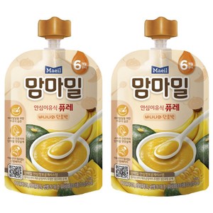 맘마밀 안심 이유식 퓨레 6개월부터, 100g, 2개, 바나나와 단호박